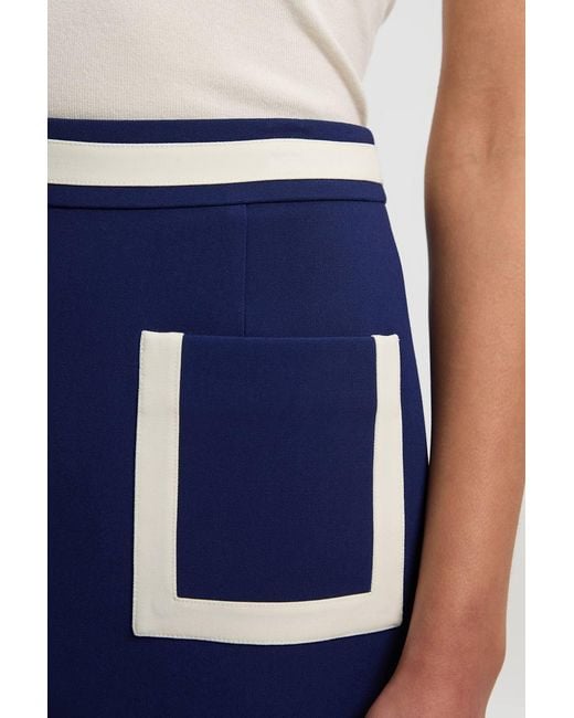 Karen Millen Blue Petite Compact Stretch Tipped Tailored Pencil Skirt