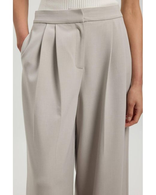 Karen Millen Gray Compact Stretch Wide Leg Trouser