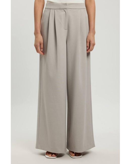 Karen Millen Gray Compact Stretch Wide Leg Trouser