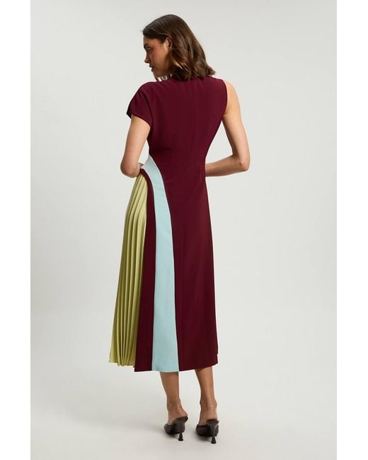 Karen Millen Petite Soft Tailored Colour Block Detail Midi Dress