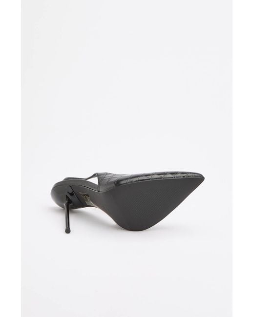 Karen Millen White Croc Leather Slingback Heeled Shoe