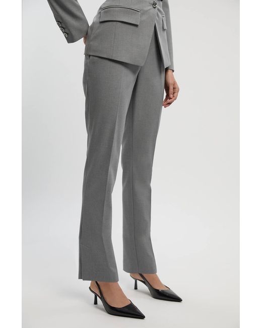 Karen Millen Gray Tailored Marl Slim Leg Trouser