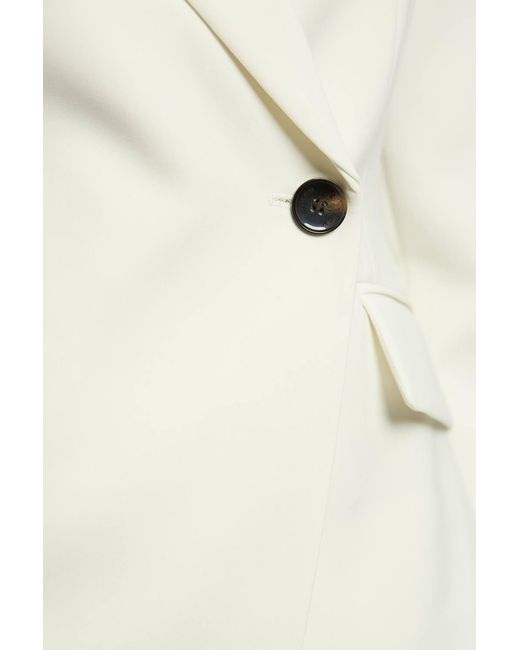 Karen Millen White Compact Viscose Single Breasted Tailored Blazer