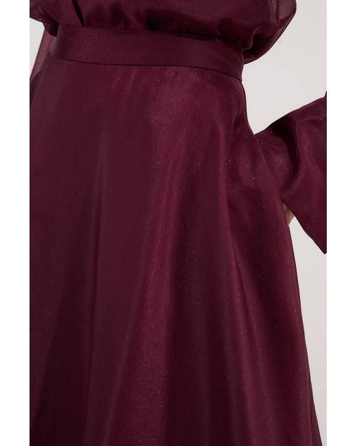 Karen Millen Purple Organdie Woven Prom Skirt