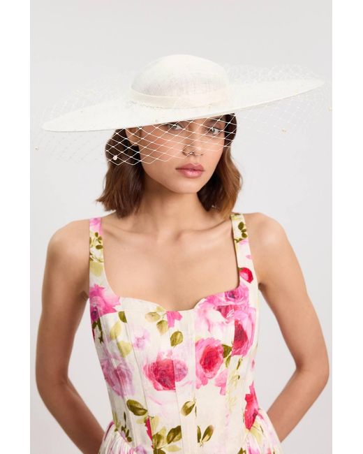 Karen Millen Pink Mesh Detail Disk Fascinator