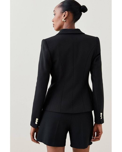 Karen Millen Blue Forever Tailored Button Military Blazer