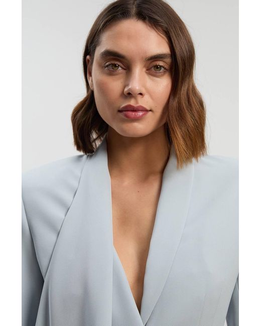 Karen Millen Gray Soft Tailored Single Breasted Blazer