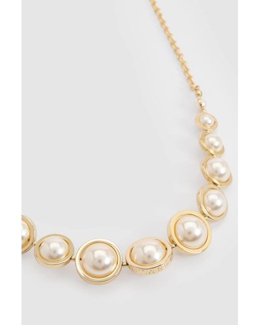Karen Millen Brown Logo Pearl Necklace