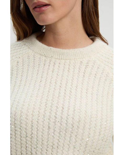 Karen Millen Blue Sequin Knit Tie Bow Jumper