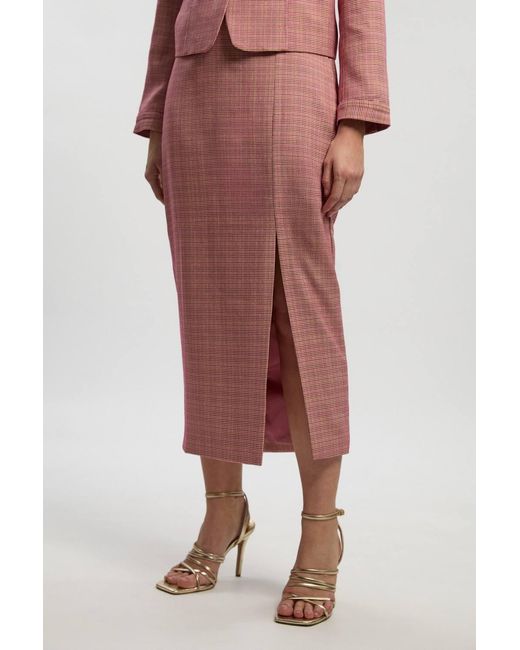 Karen Millen Petite Tailored Check Pencil Midi Skirt
