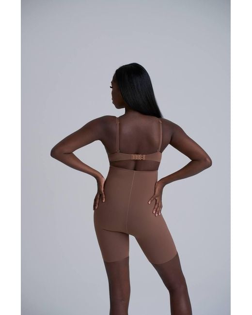 Karen Millen Brown Sculpting High Waist Short