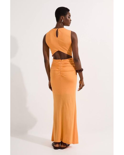 Karen Millen Orange Premium Stretch Crepe Jersey Maxi Dress