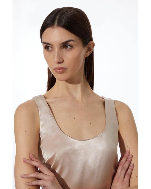 Karen Millen Natural Forever Premium Viscose Satin Woven Cami Top