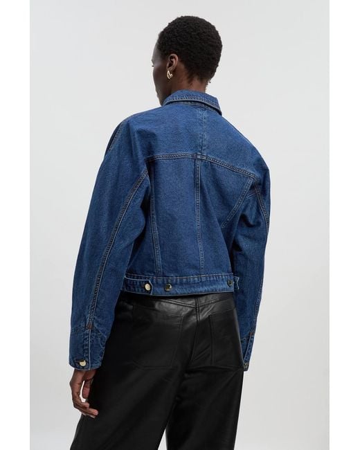 Karen Millen Blue Denim Cropped Jacket