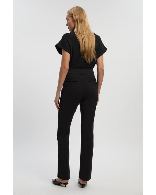 Karen Millen Black Ponte Buckle Belt Legging Pants