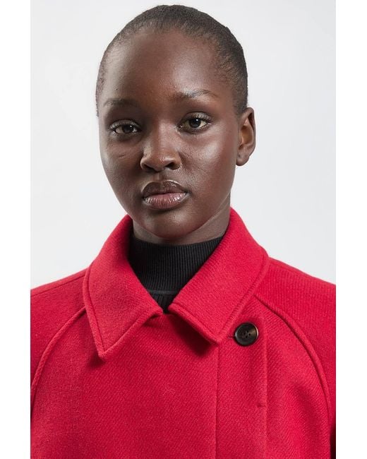 Karen Millen Red Wool Short Trench Coat