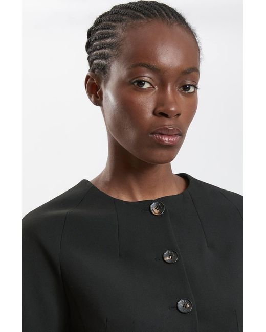 Karen Millen Black Compact Stretch Midi Dress