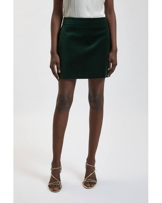 Karen Millen Black Tailored Velvet Mini Skirt