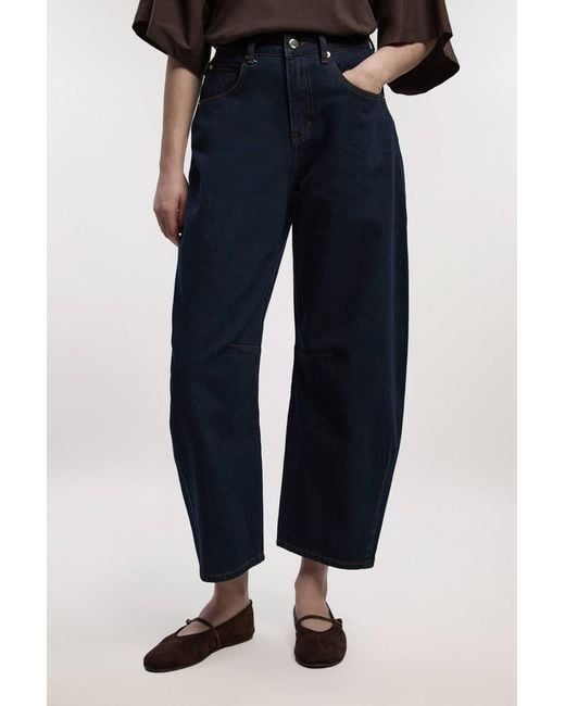 Karen Millen Black Denim Barrel Leg Jeans