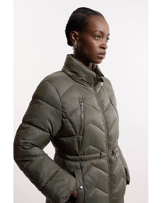 Karen Millen Black Lightweight Knee Length Packable Coat