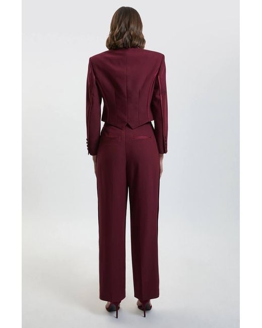 Karen Millen Satin Back Crepe Tailored Trousers