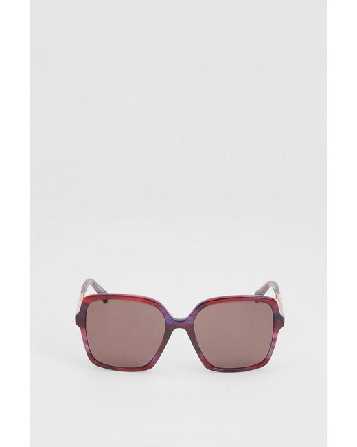Karen Millen Brown Tortoise Shell Rounded Sunglasses