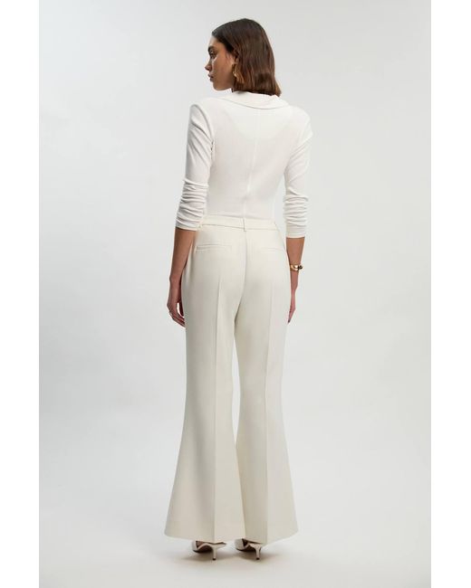 Karen Millen Natural Polished Tailored Bootcut Trouser