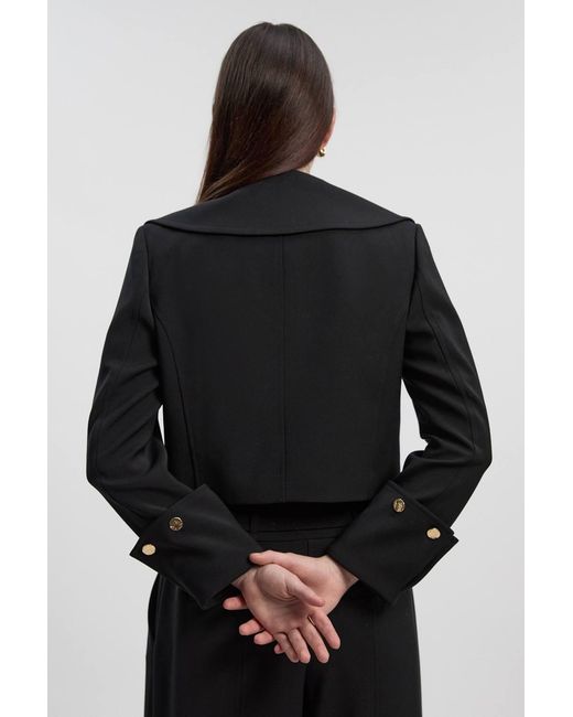 Karen Millen Black Polished Tailored Button Detail Jacket
