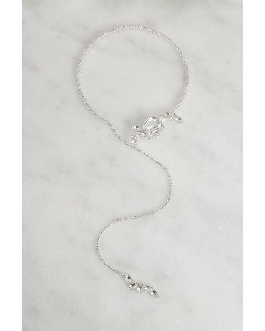 Karen Millen Metallic Diamante Dropped Neck Cuff Bracelet