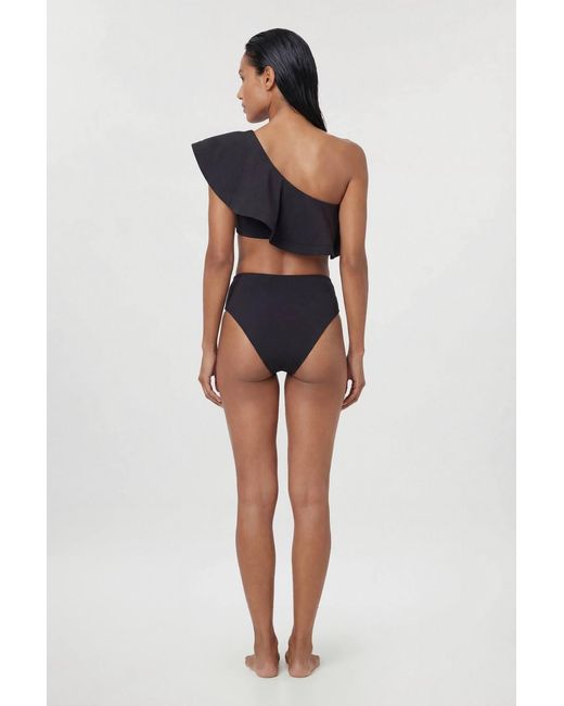 Karen Millen Black High Waist Bikini Bottom