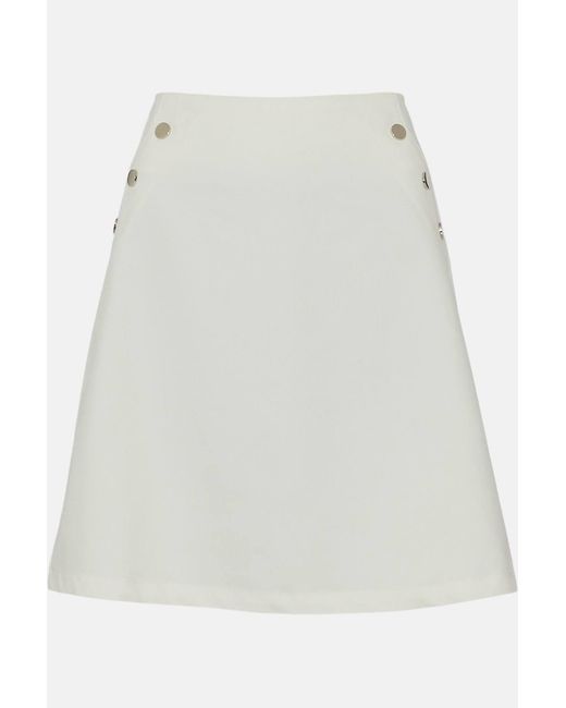 Karen Millen White Petite Essential Techno Woven Skirt
