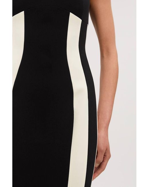 Karen Millen Multicolor Compact Stretch Colour Block Tailored Bardot Midi Dress