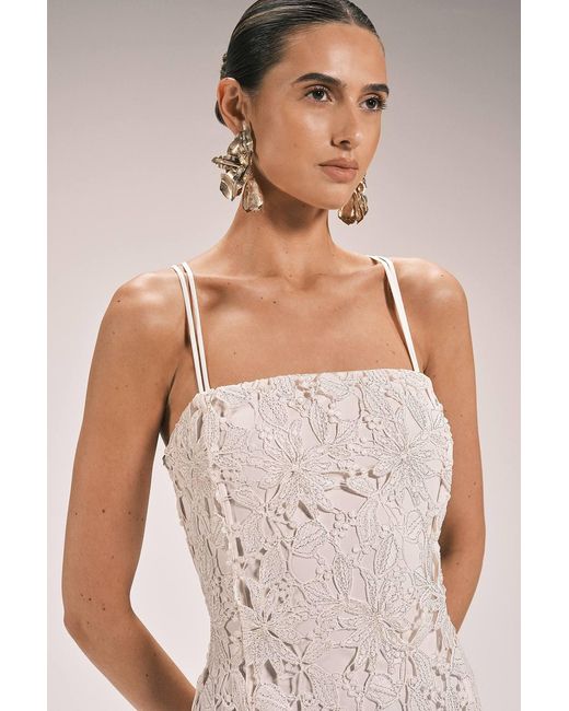 Karen Millen Pink Lace Detail Strappy Midi Dress
