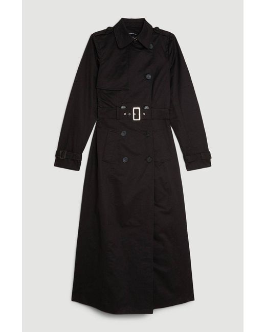 Karen Millen Black Forever Tailored Classic Belted Trench Coat