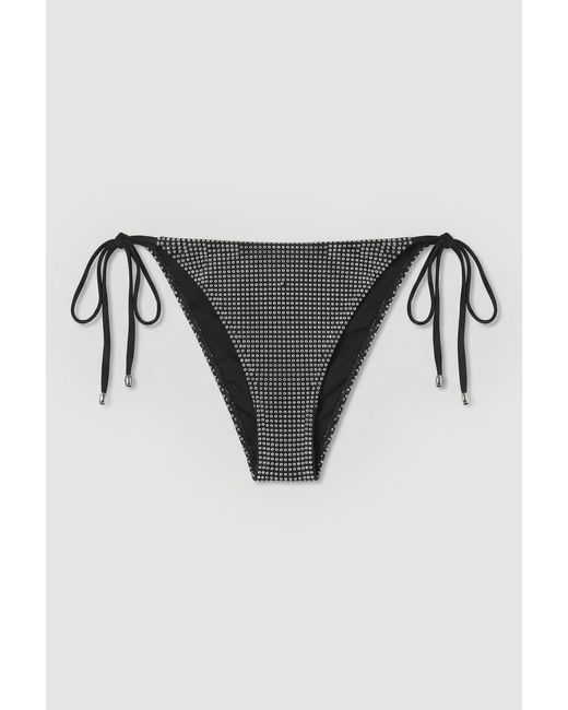 Karen Millen Black Studded Tie Up Bikini Bottoms