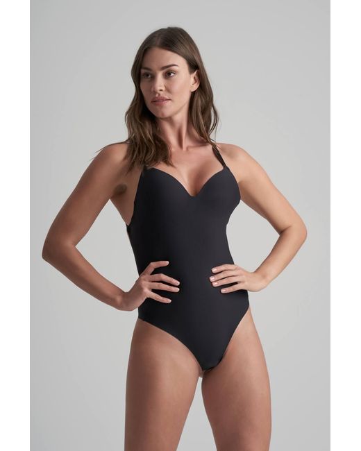 Karen Millen Black Low Back Bodysuit Thong