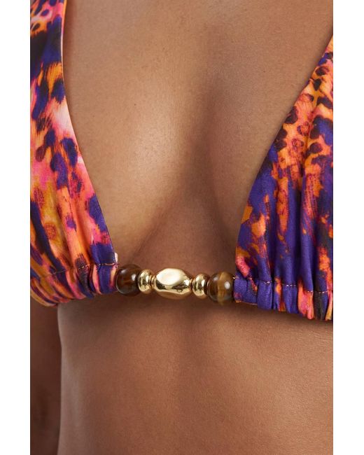 Karen Millen Multicolor Abstract Animal Bikini Top