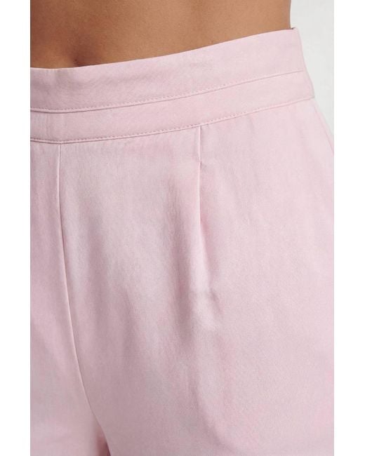 Karen Millen Natural Hammered Satin Wide Leg Woven Trouser