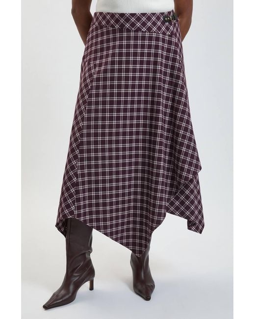 Karen Millen Plus Size Check Tailored Skirt