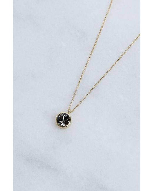 Karen Millen Blue 14Kt Plated Hand Set European Crystal Solitaire Pendant