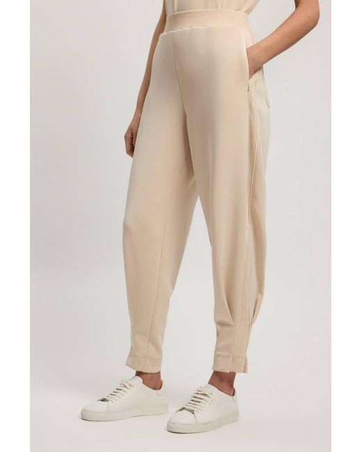 Karen Millen Natural Premium Luxe Barrel Leg Jogger