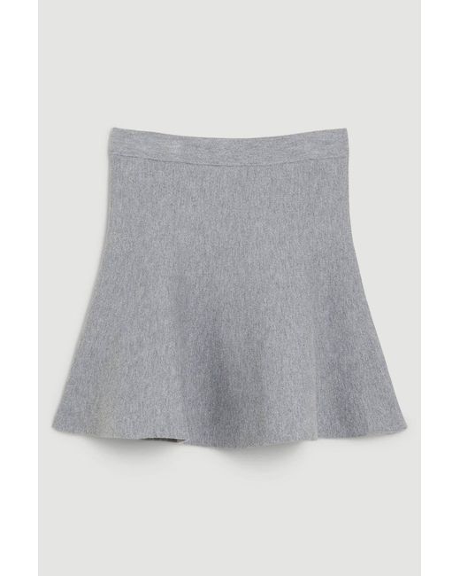 Karen Millen Black Compact Wool Look Knit Flippy Mini Skirt