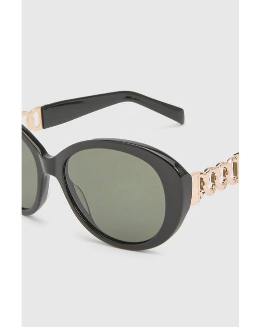 Karen Millen Black Squared Detail Sunglasses
