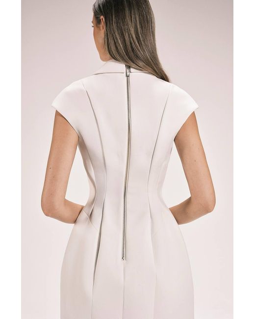 Karen Millen Natural Compact Stretch Seam Detail Tailored Mini Dress