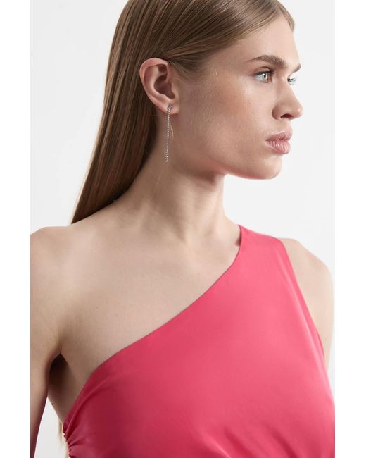Karen Millen Taffeta Bandeau Tailored Rosette Drape Mini Dress