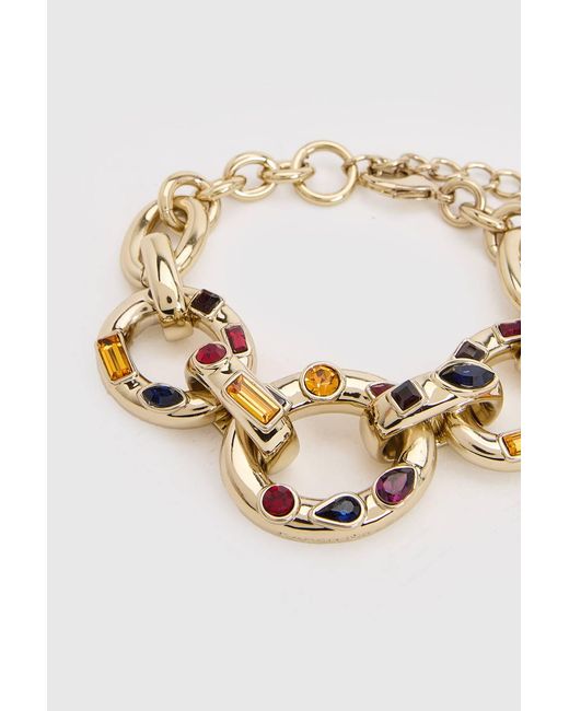 Karen Millen Red Crystal Chain Statement Bracelet