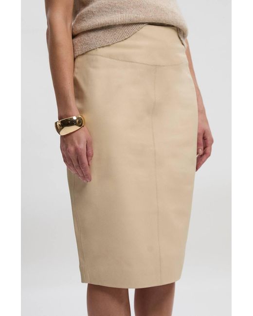 Karen Millen Natural Forever Leather Signature Pencil Skirt