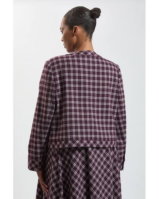 Karen Millen Plus Size Check Trim Contrast Tailored Jacket