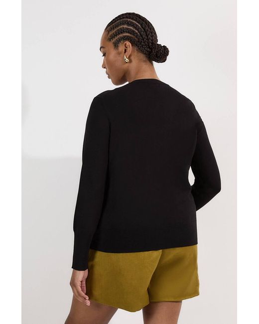 Karen Millen Green Plus Size Viscose Blend Popper Knitted Cardigan Sweater