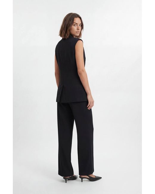 Karen Millen Blue Soft Tailored Wrap Detail Sleeveless Blazer